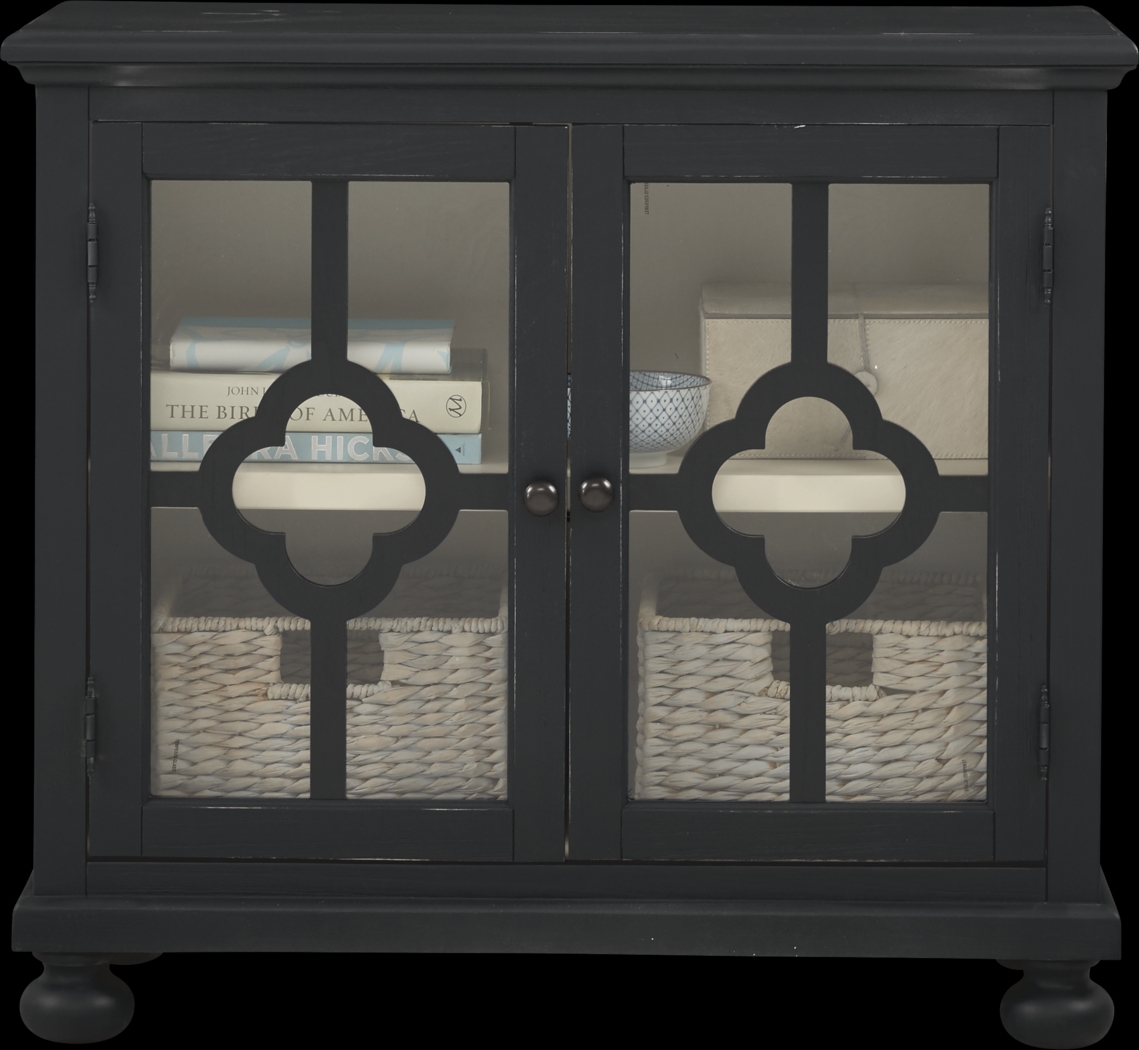 Alanna Black Two Door Accent Cabinet - Thumbnail - Image 1