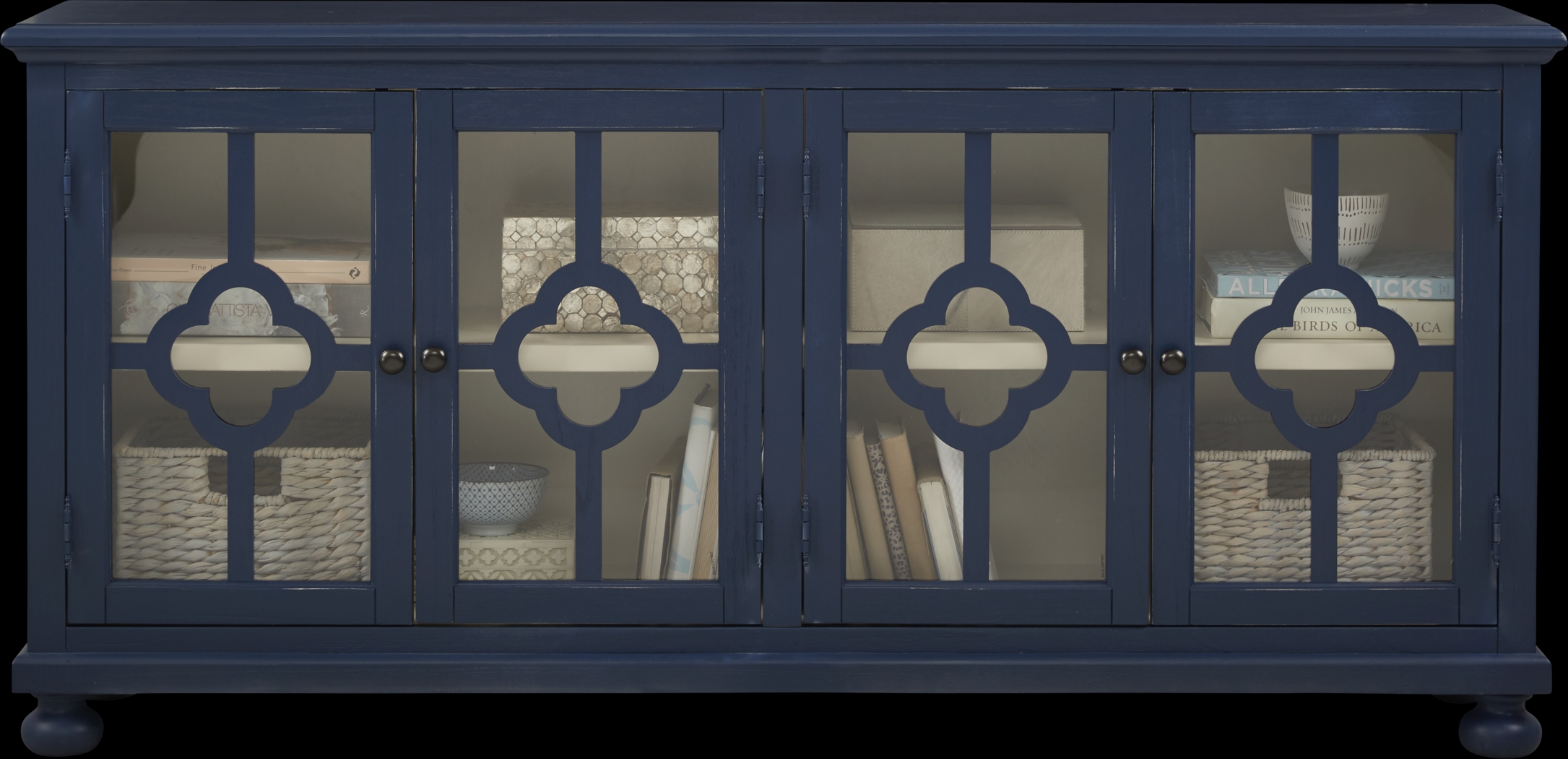 Alanna Blue Four Door Accent Cabinet - Thumbnail - Image 2