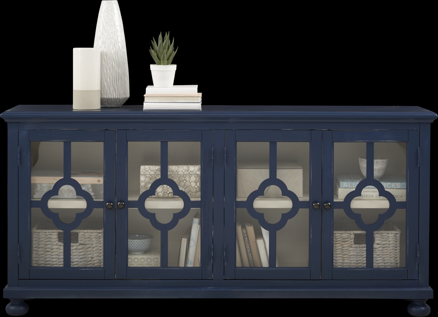 Alanna Blue Four Door Accent Cabinet - Thumbnail - Image 3