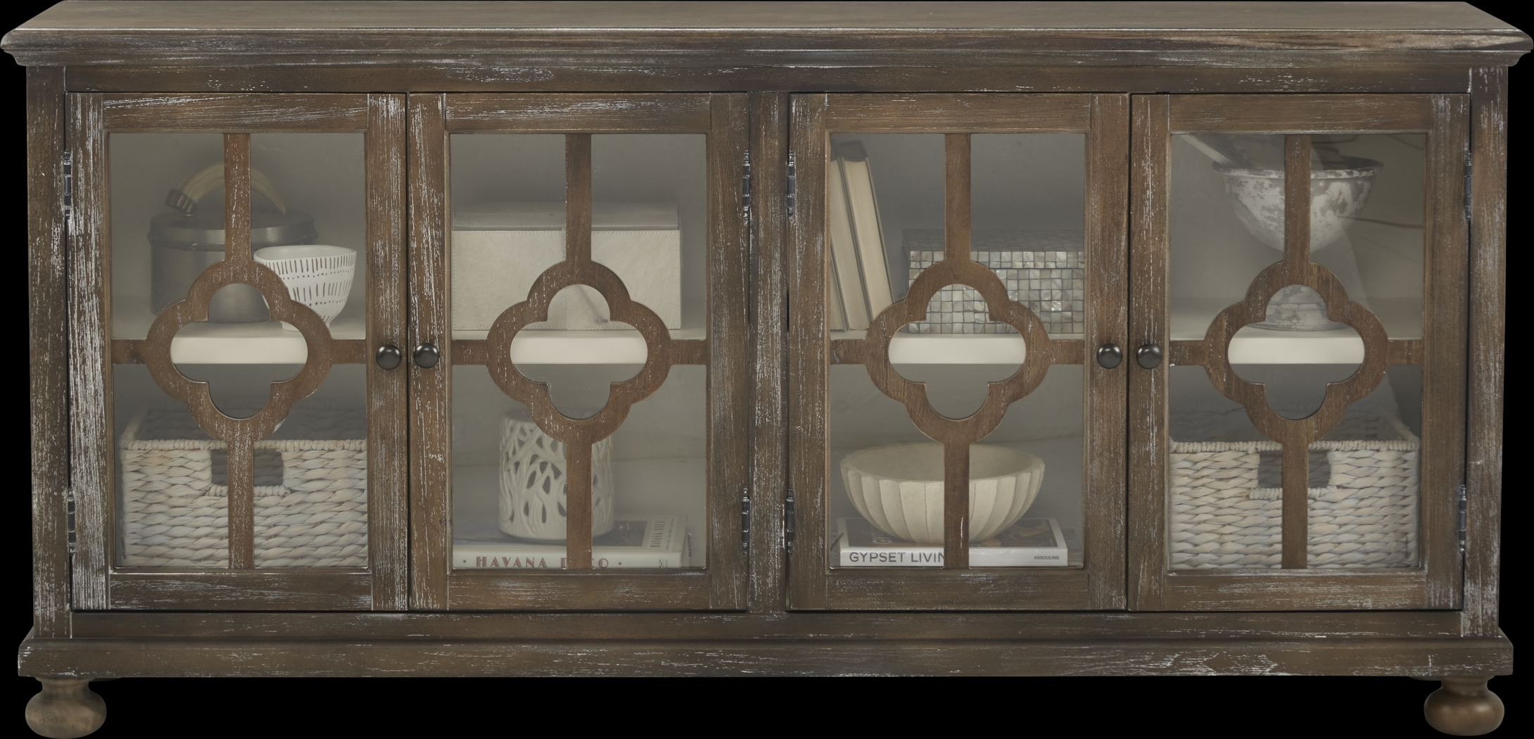 Alanna Golden Beige Four Door Accent Cabinet - Thumbnail - Image 2