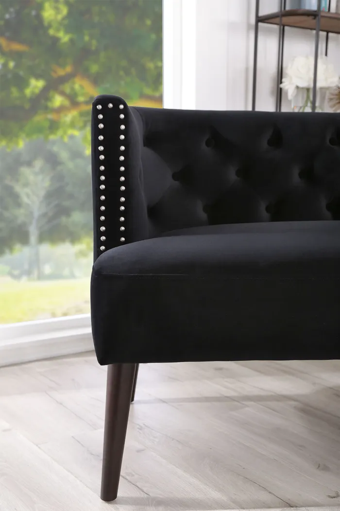 Alanton Black Settee - Thumbnail - Image 2