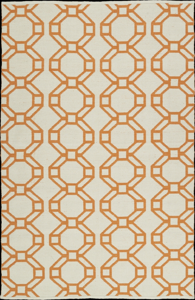 Alaric Orange 5' x 7'6 Indoor/Outdoor Rug - Thumbnail - Image 2