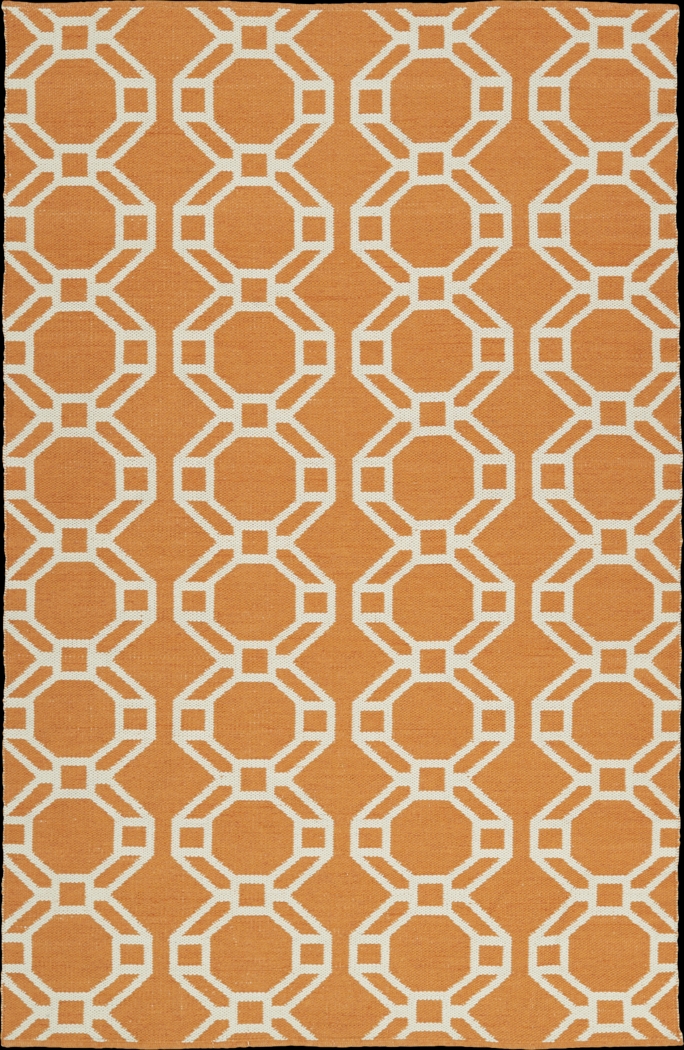 Alaric Orange 8' x 10' Indoor/Outdoor Rug - Thumbnail - Image 1
