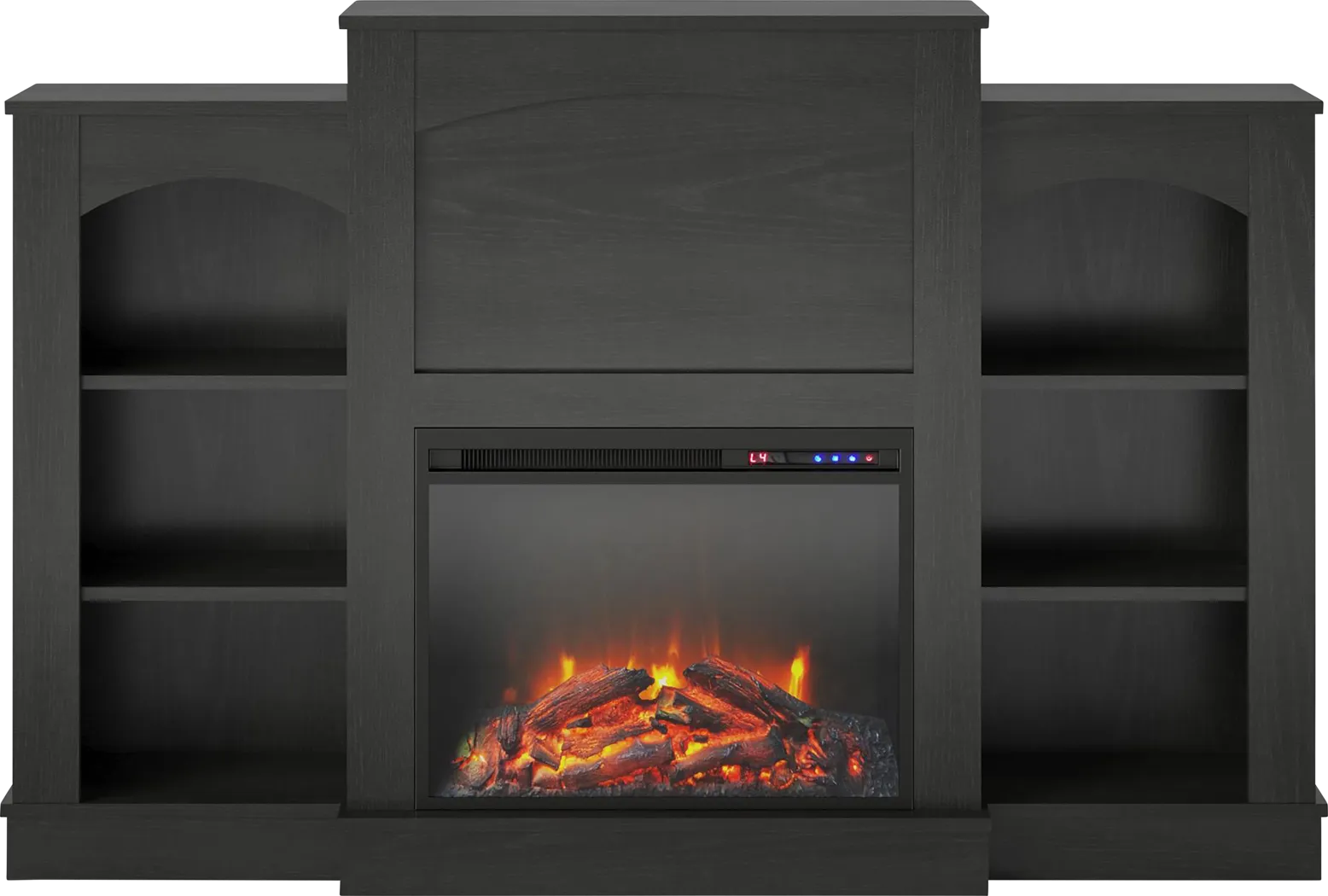 Alarice Black 61 in. Console with Electric Fireplace - Thumbnail - Image 4