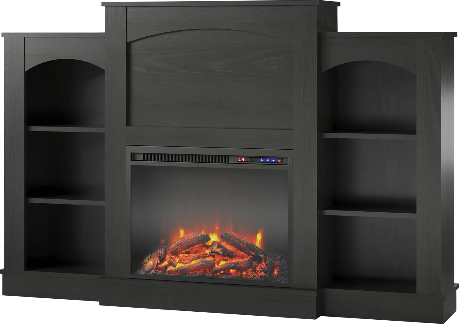 Alarice Black 61 in. Console with Electric Fireplace - Thumbnail - Image 1