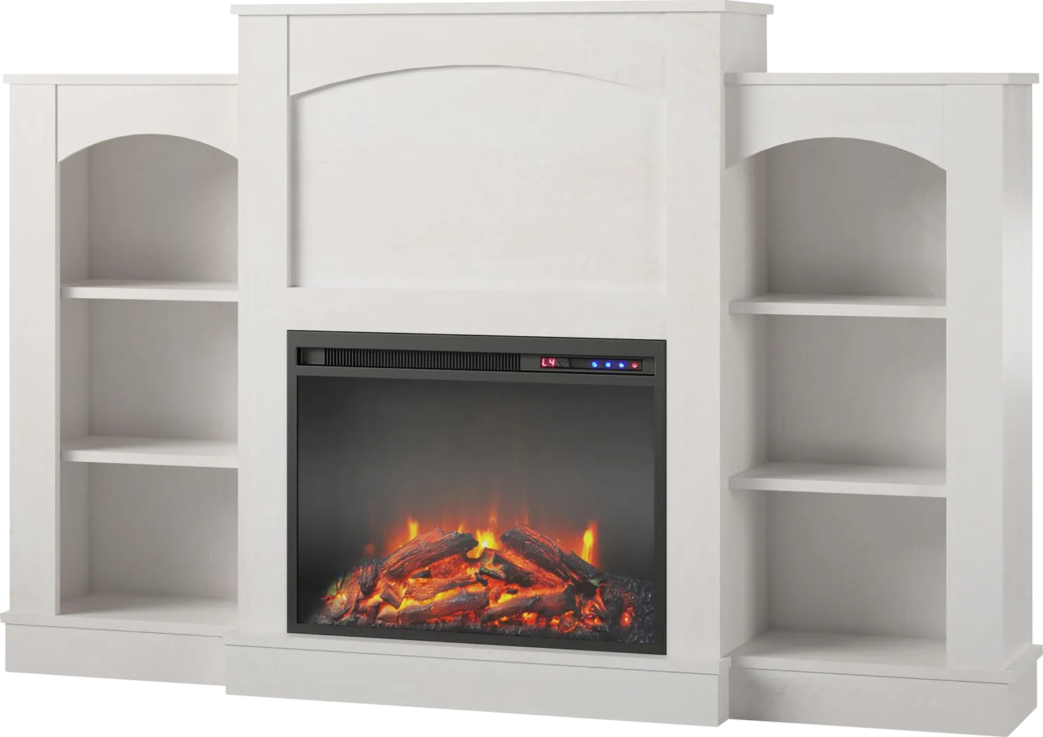 Alarice Ivory 61 in. Console with Electric Fireplace - Thumbnail - Image 1