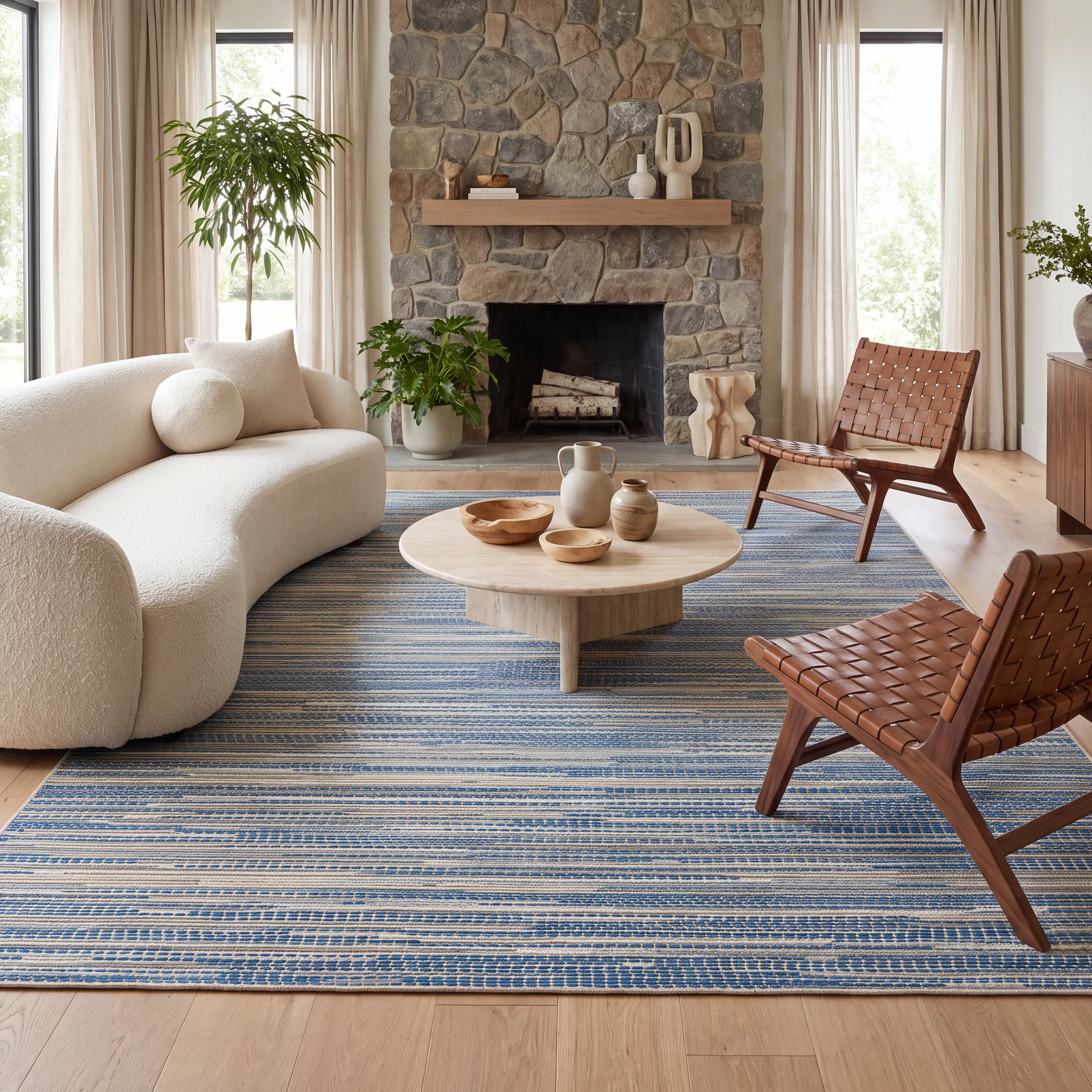 Alassio Blue 5'10 x 9'2 Indoor/Outdoor Rug - Image 2