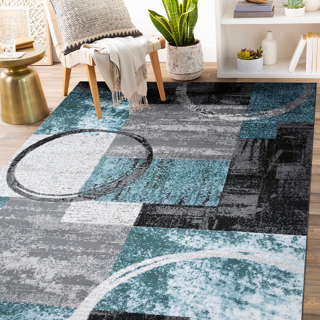 Alayno Teal 7'10 x 10'2 Rug - Thumbnail - Image 2