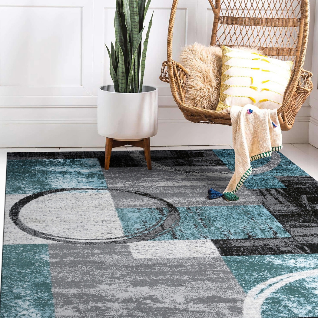 Alayno Teal 7'10 x 10'2 Rug - Thumbnail - Image 4