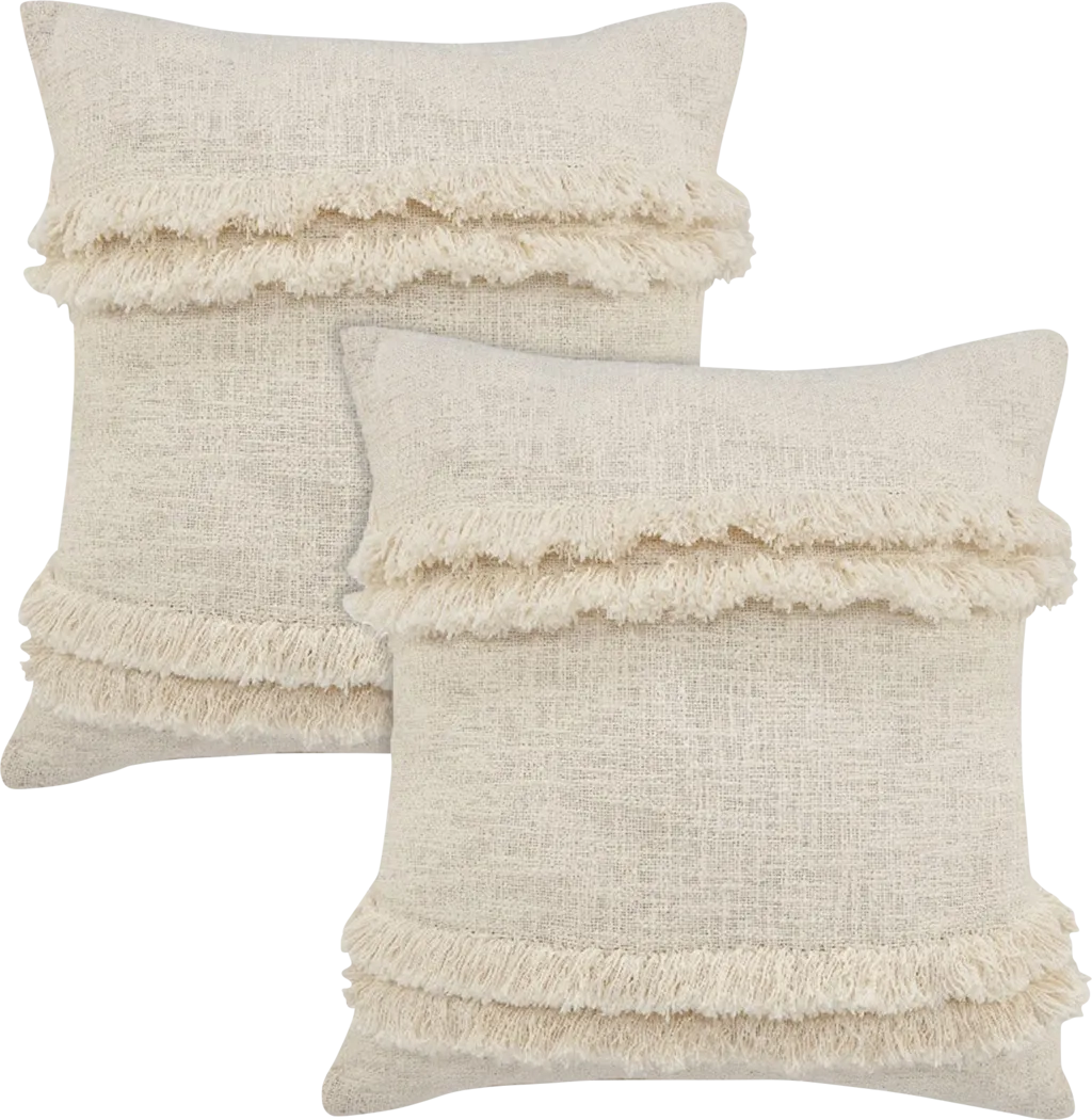 Albann Cream Pillow, Set of 2 - Thumbnail - Image 1
