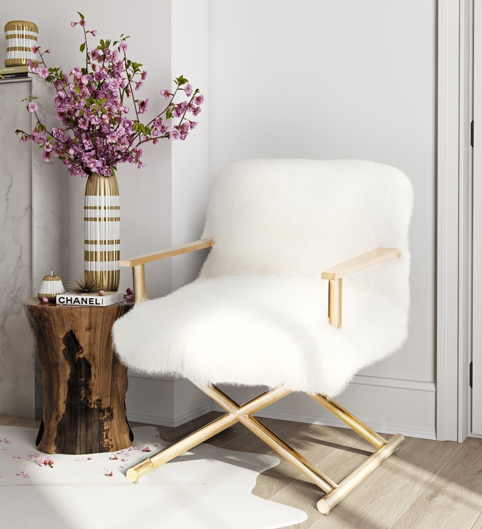 Albee White Accent Chair - Thumbnail - Image 2