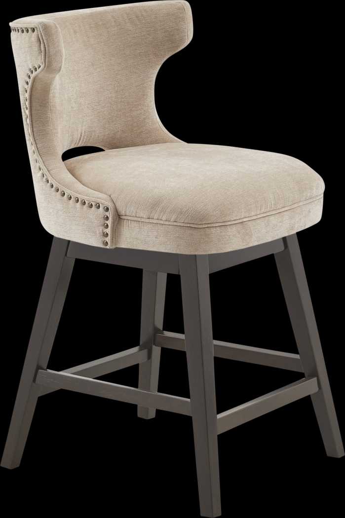 Alberene Beige Counter Height Stool - Thumbnail - Image 1