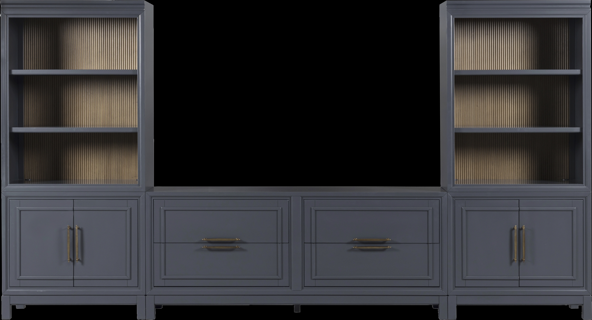 Albion Blue 3 Pc Wall Unit with 72 in. Console - Thumbnail - Image 1