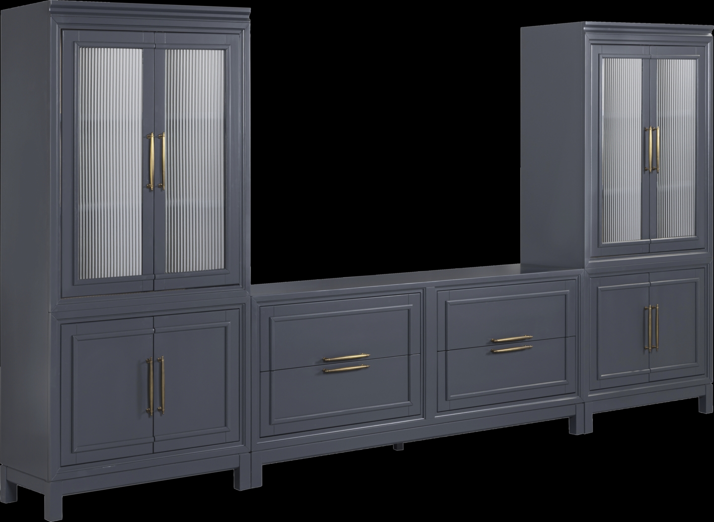Albion Blue 3 Pc Wall Unit with 72 in. Console - Thumbnail - Image 2