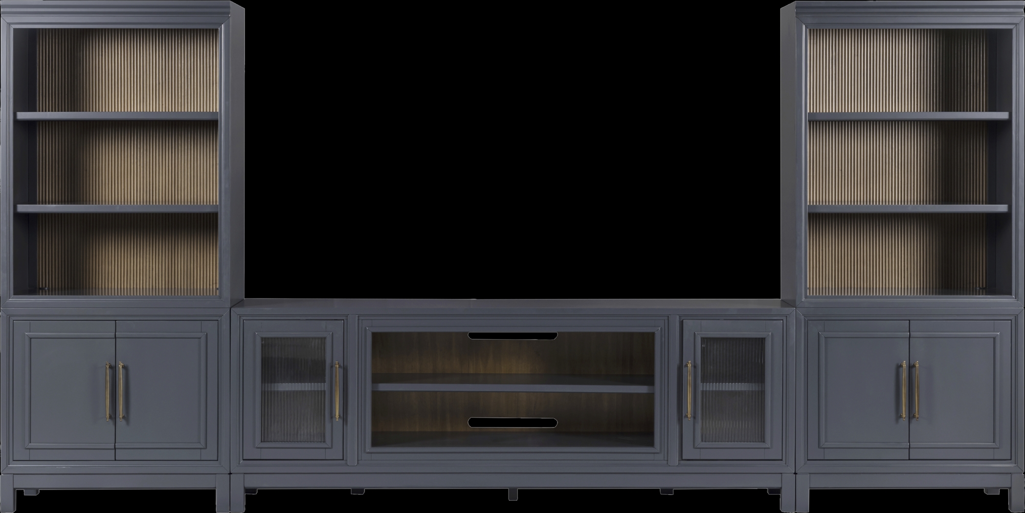 Albion Blue 3 Pc Wall Unit with 84 in. Console - Thumbnail - Image 1