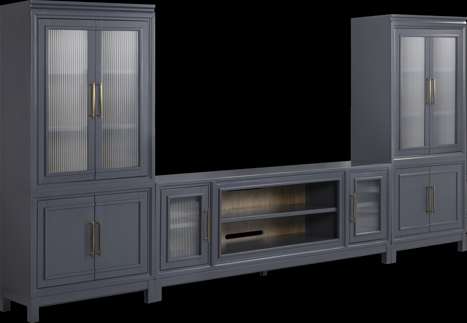 Albion Blue 3 Pc Wall Unit with 84 in. Console - Thumbnail - Image 2