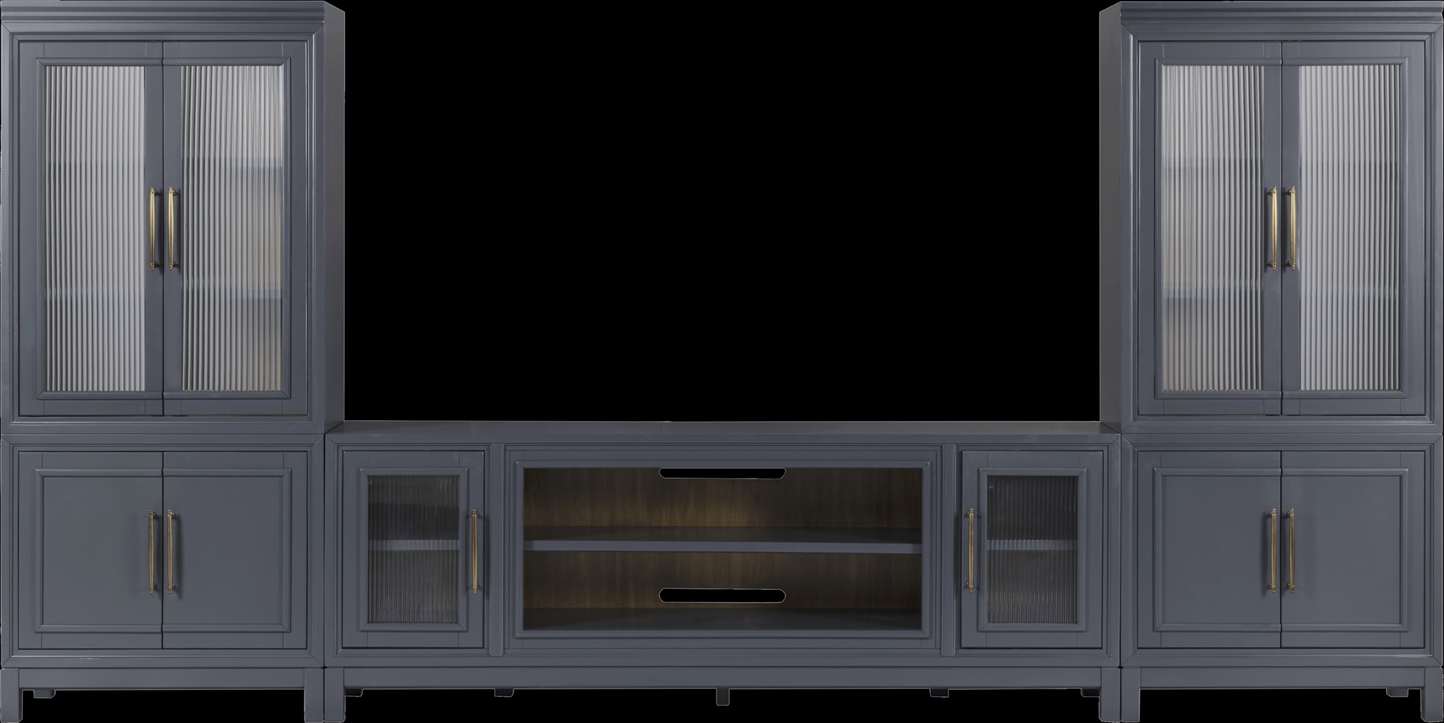 Albion Blue 3 Pc Wall Unit with 84 in. Console - Thumbnail - Image 1
