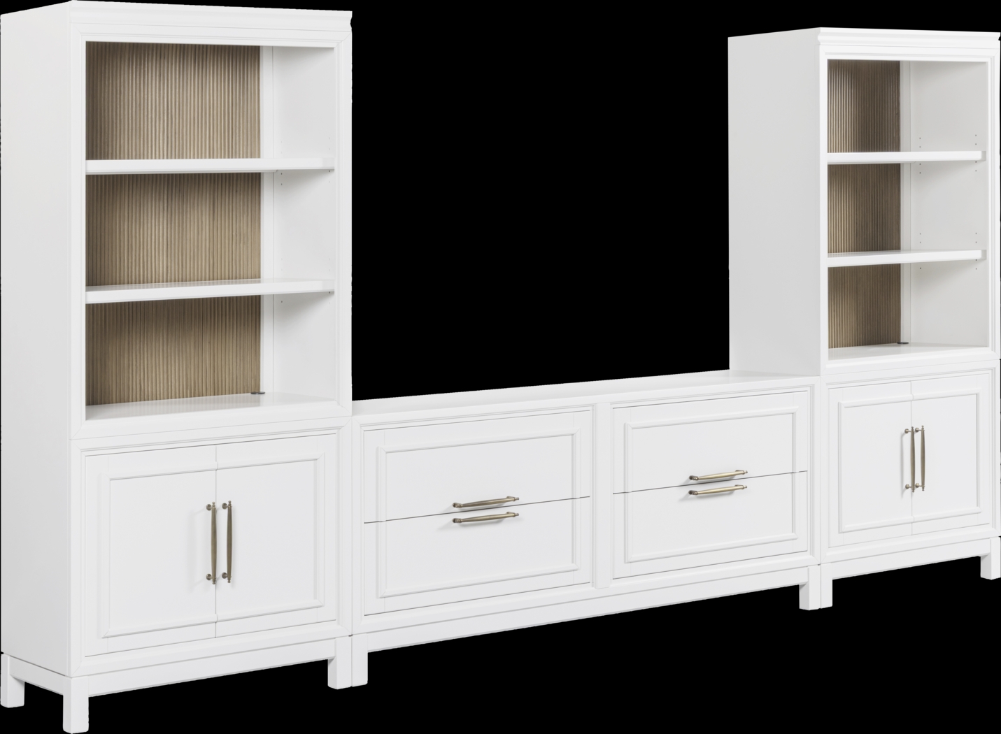 Albion White 3 Pc Wall Unit with 72 in. Console - Thumbnail - Image 2