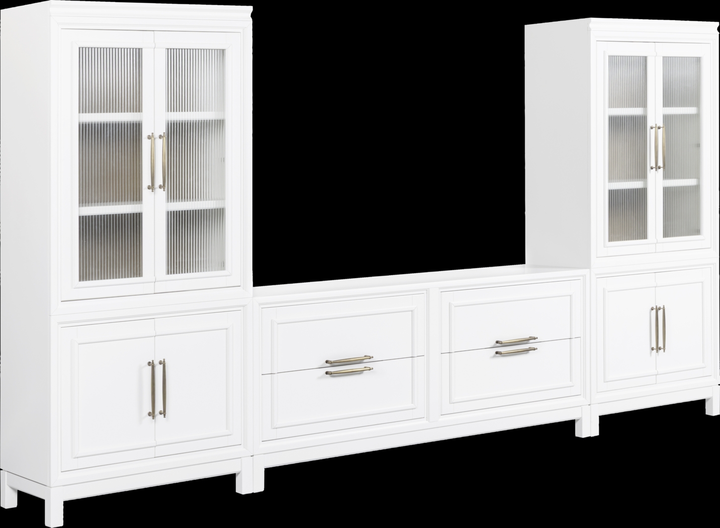 Albion White 3 Pc Wall Unit with 72 in. Console - Thumbnail - Image 2