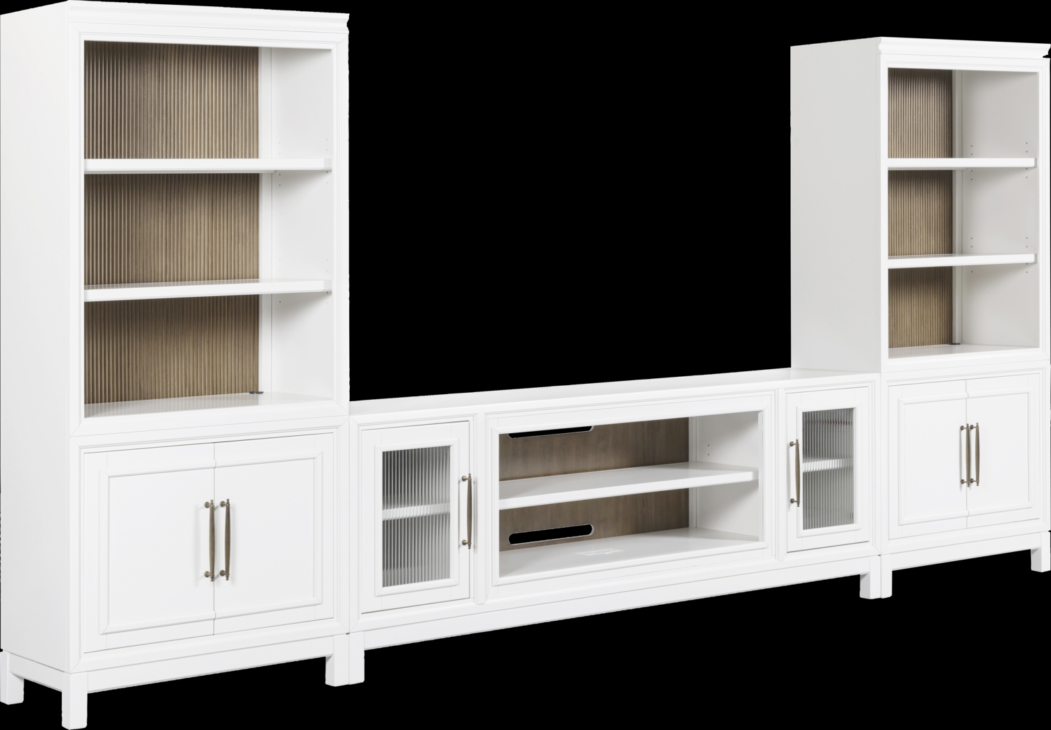 Albion White 3 Pc Wall Unit with 84 in. Console - Thumbnail - Image 2