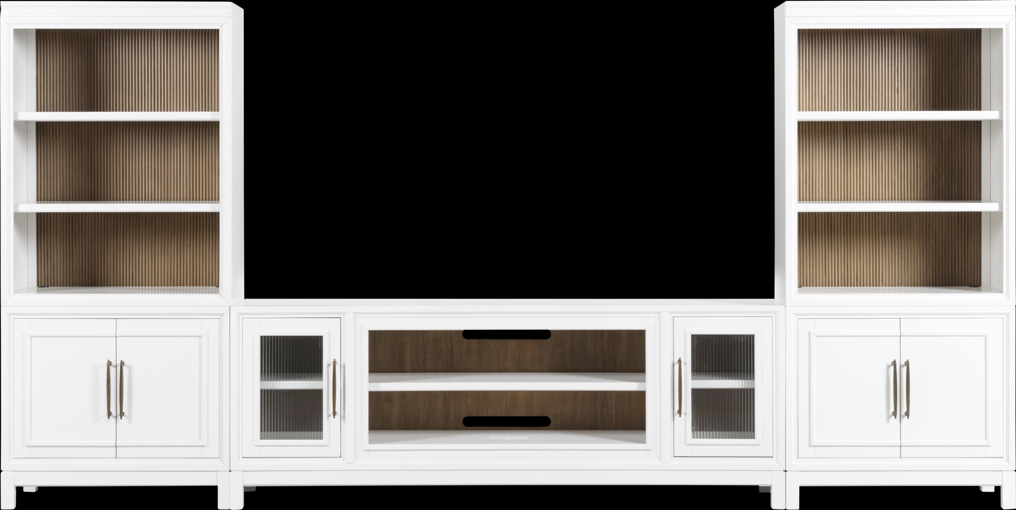 Albion White 3 Pc Wall Unit with 84 in. Console - Thumbnail - Image 1
