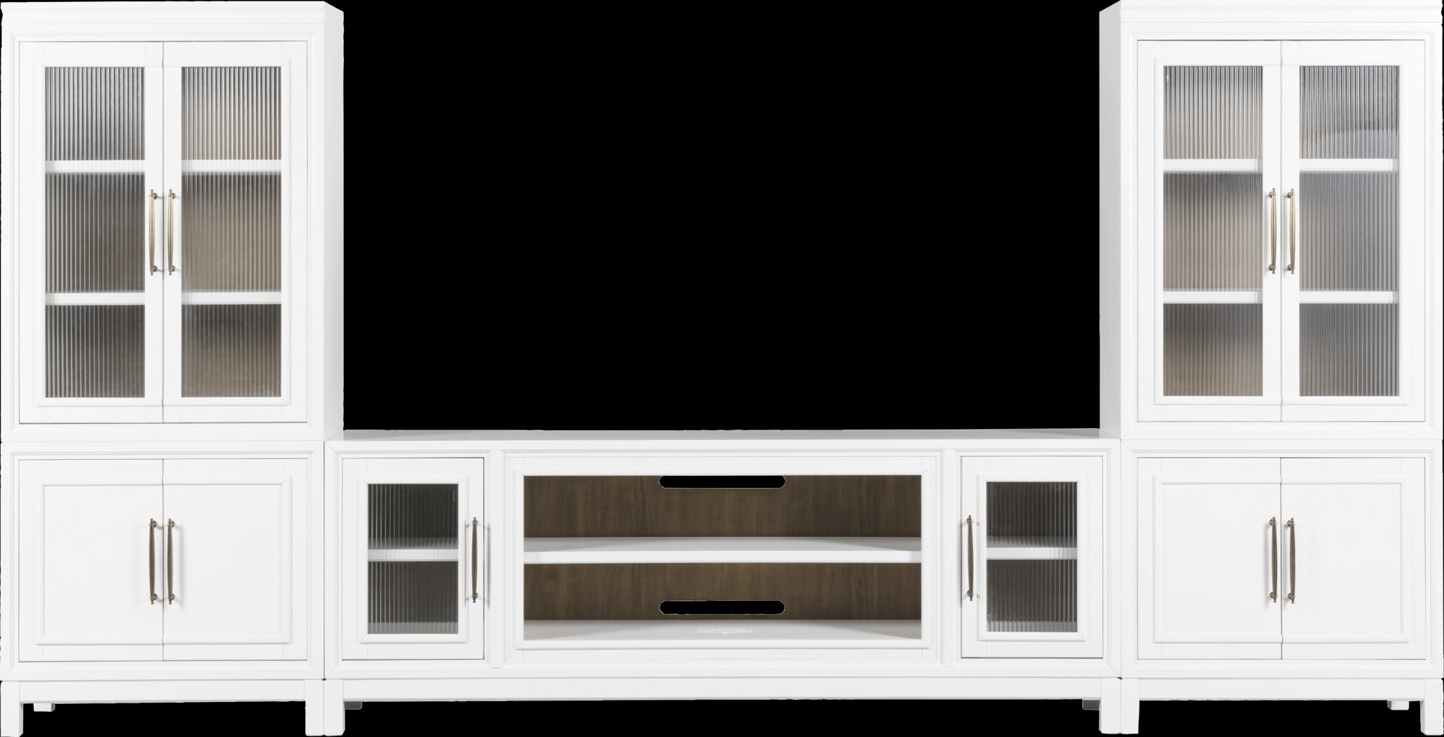 Albion White 3 Pc Wall Unit with 84 in. Console - Thumbnail - Image 1