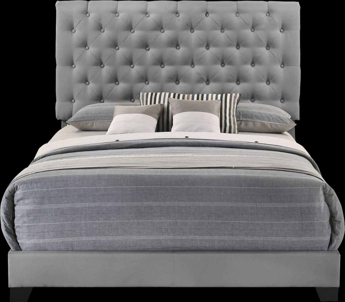 Albritt Gray 3 Pc Queen Upholstered Bed - Thumbnail - Image 1