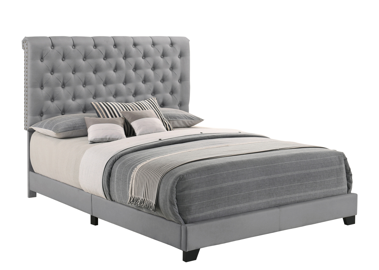 Albritt Gray 3 Pc Twin Upholstered Bed - Thumbnail - Image 3