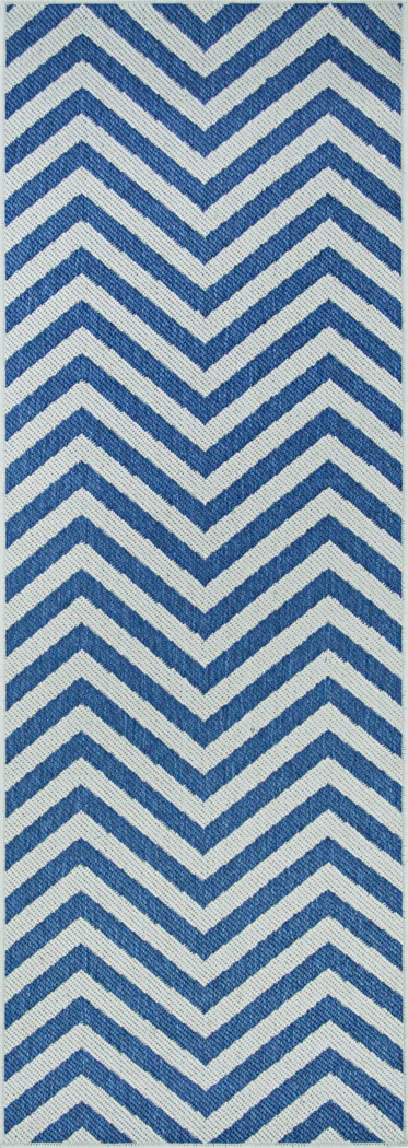 Alburt Blue 2'3 x 7'10 Indoor/Outdoor Runner Rug - Thumbnail - Image 1