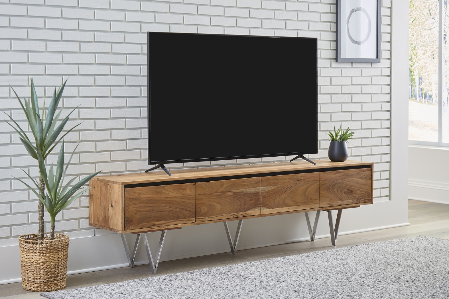 Alcante Brown 80 in. Tv Console - Thumbnail - Image 2
