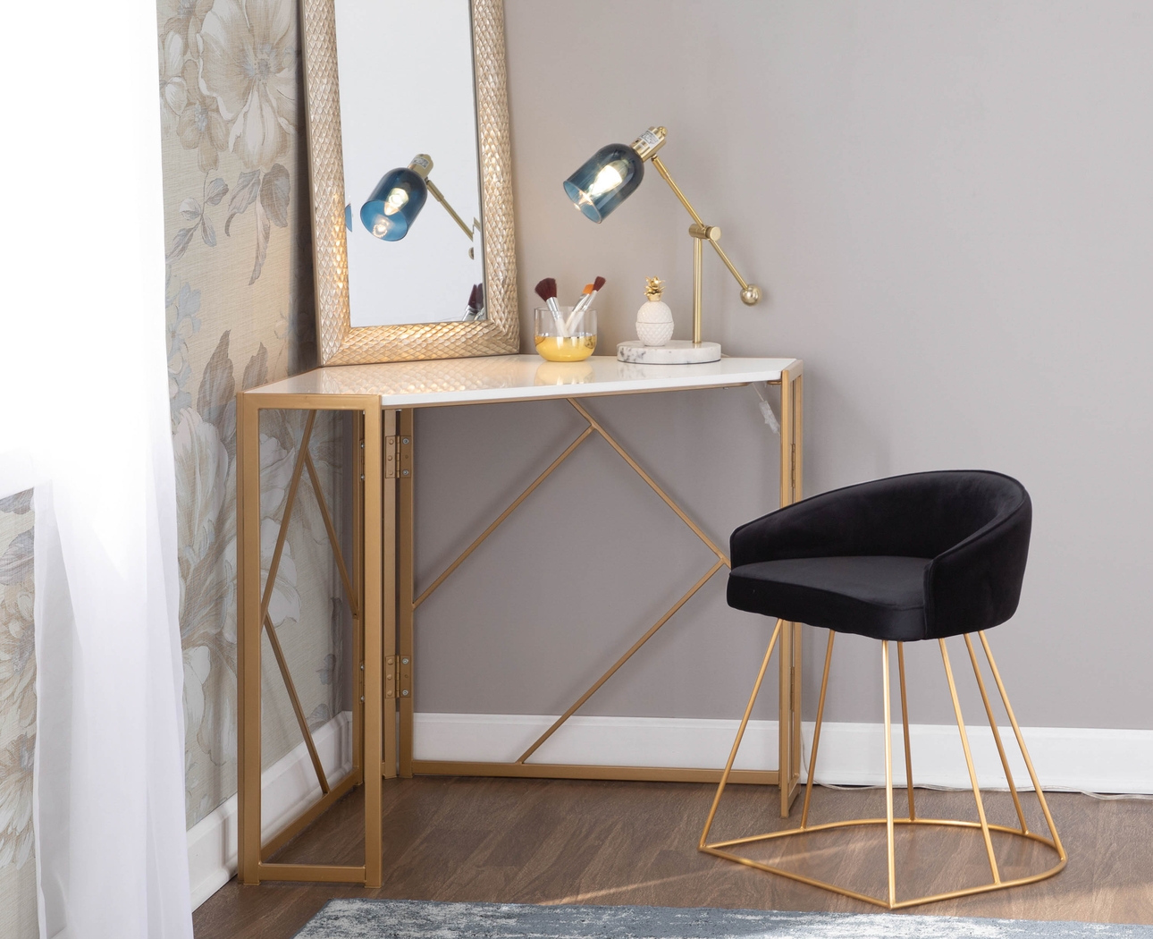 Alcanza Black Vanity Stool - Thumbnail - Image 7