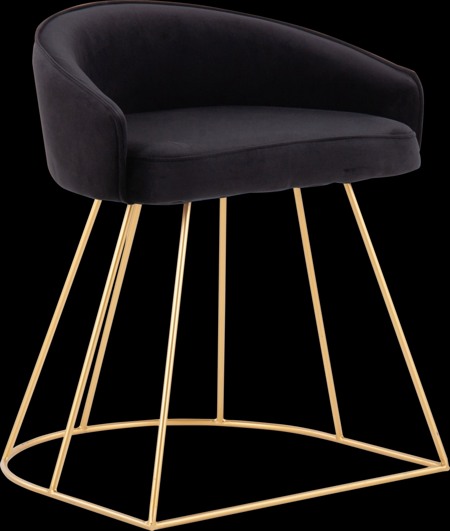 Alcanza Black Vanity Stool - Thumbnail - Image 1
