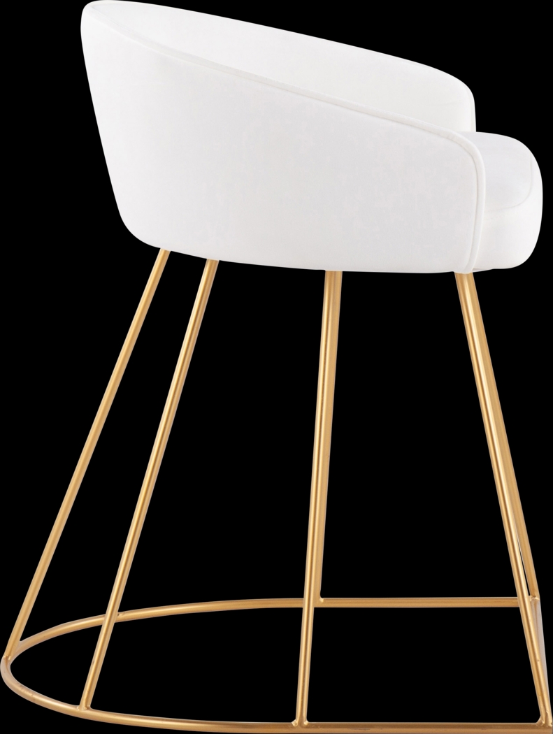 Alcanza White Vanity Stool - Thumbnail - Image 2