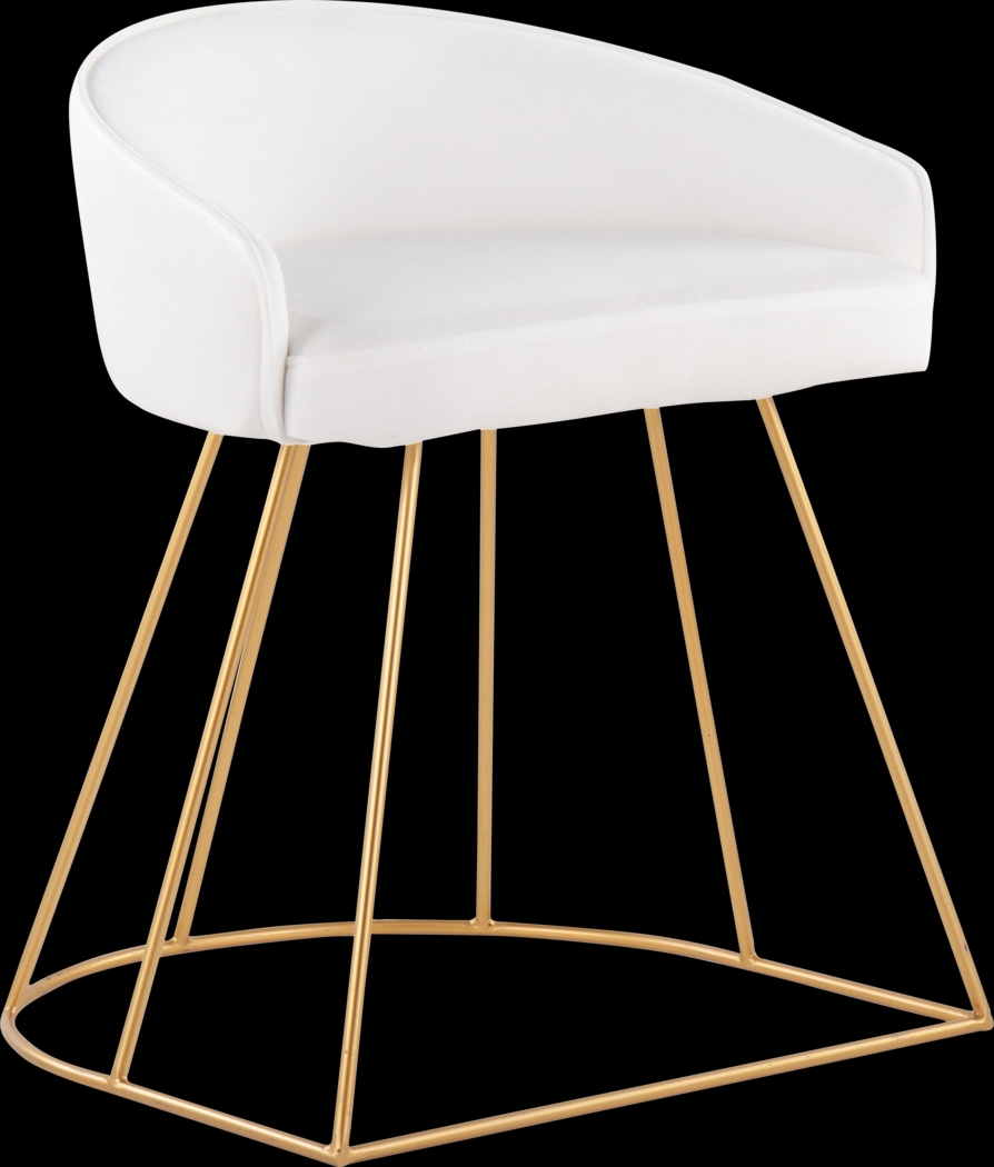 Alcanza White Vanity Stool - Thumbnail - Image 1