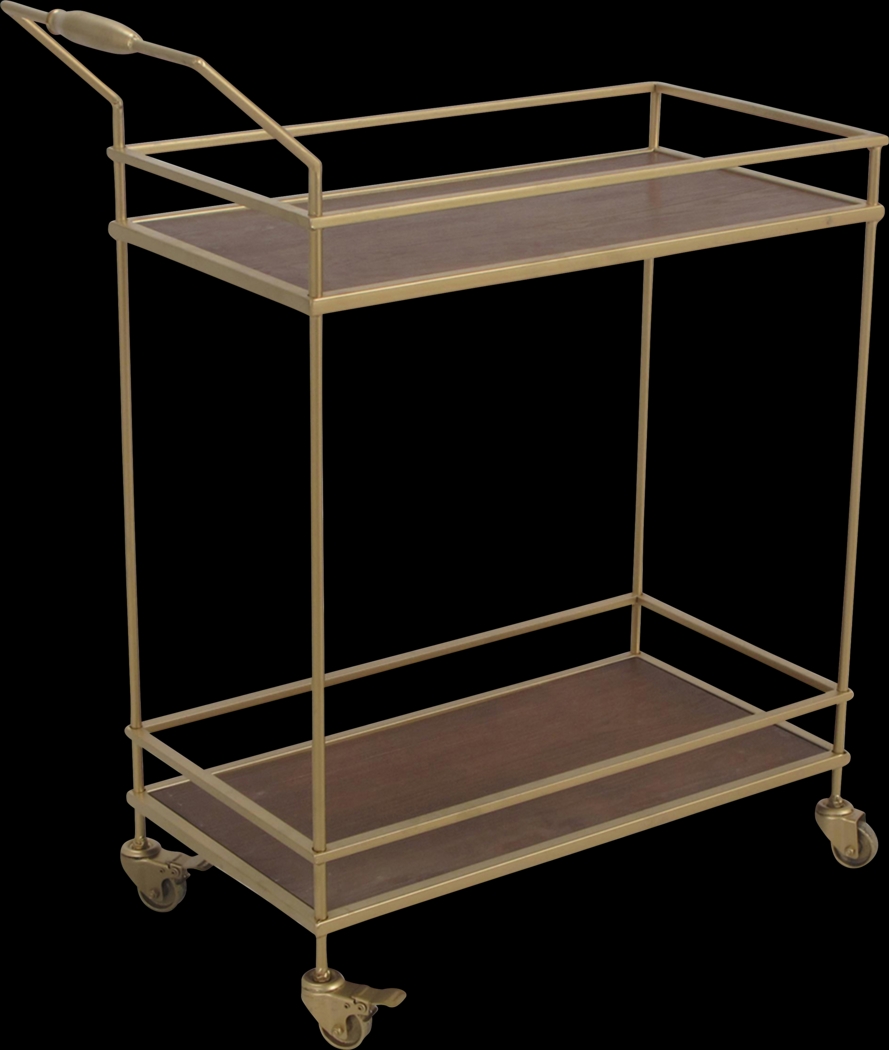 Aldape Brown Bar Cart - Thumbnail - Image 1