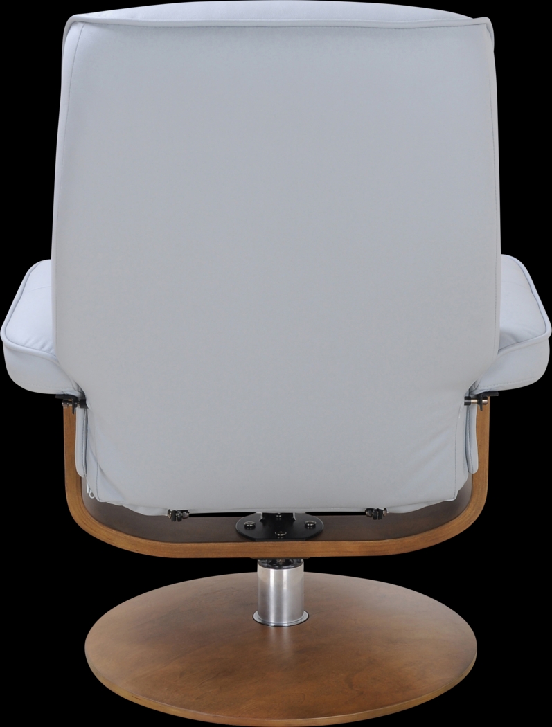 Aldays Light Blue Recliner & Ottoman - Thumbnail - Image 4