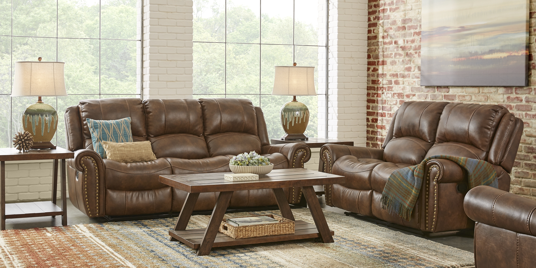 Alden Point Brown 3 Pc Living Room with Reclining Sofa - Thumbnail - Image 2