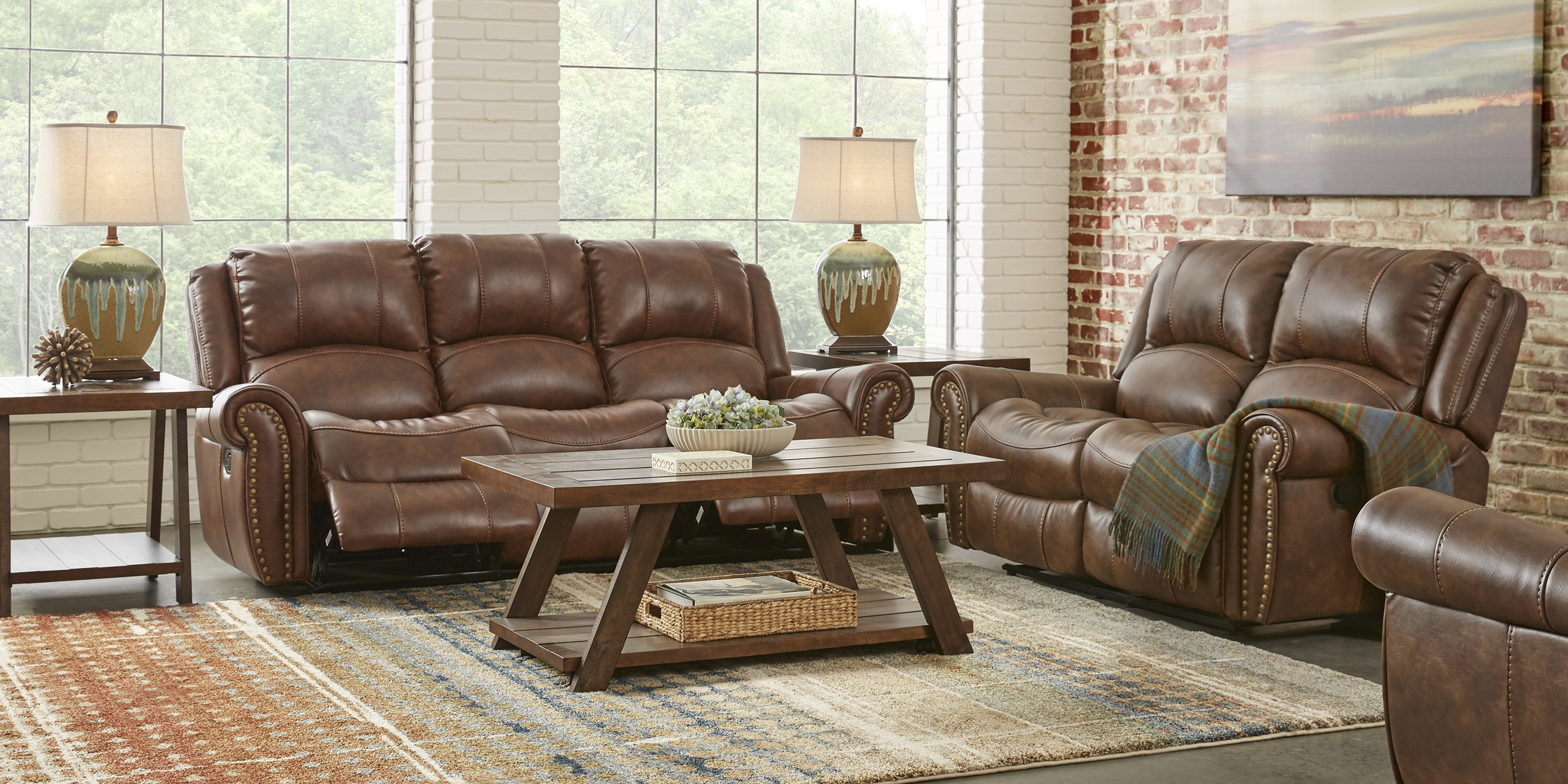 Alden Point Brown 5 Pc Living Room with Reclining Sofa - Thumbnail - Image 1