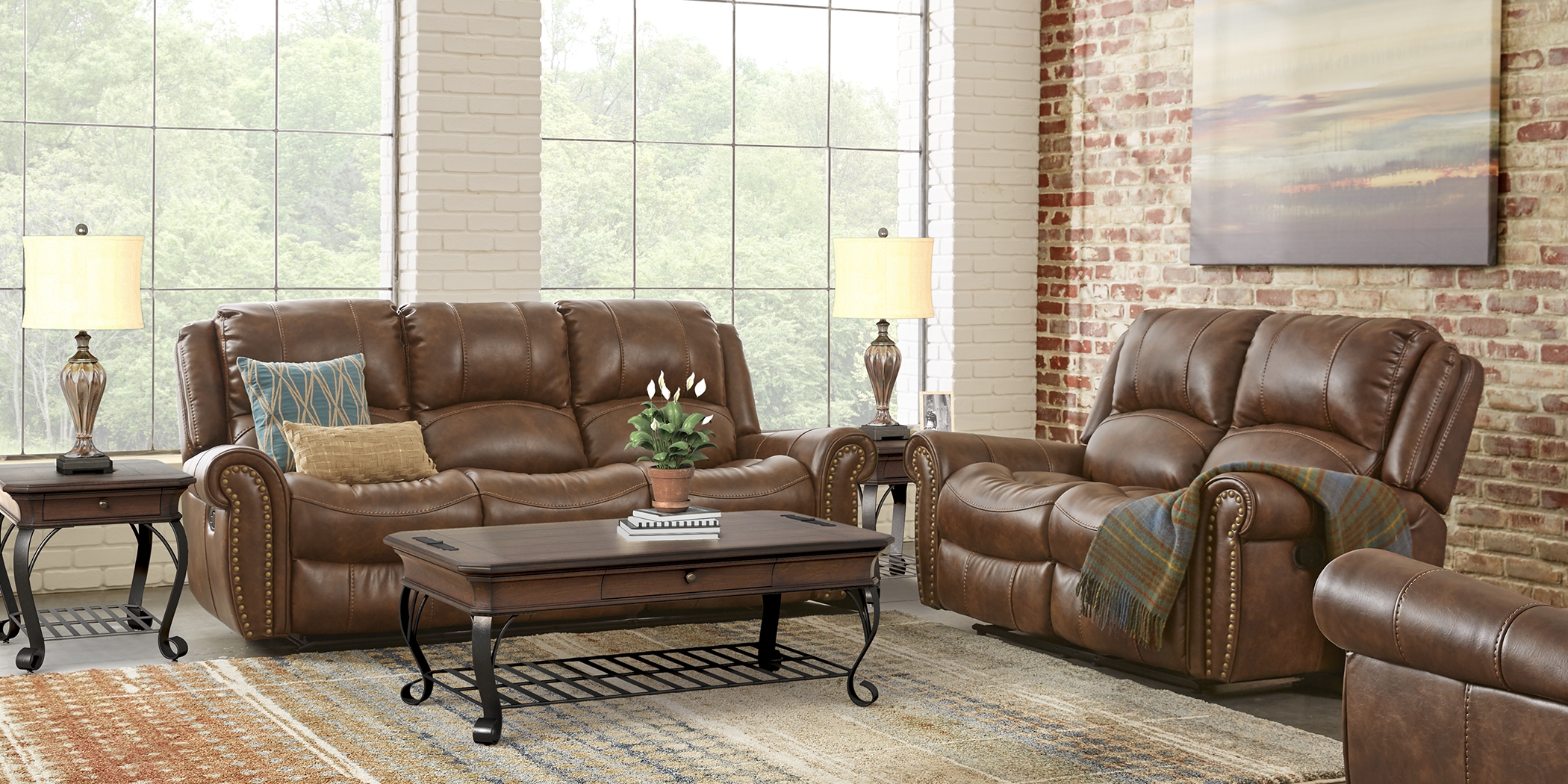 Alden Point Brown Reclining Loveseat - Thumbnail - Image 2