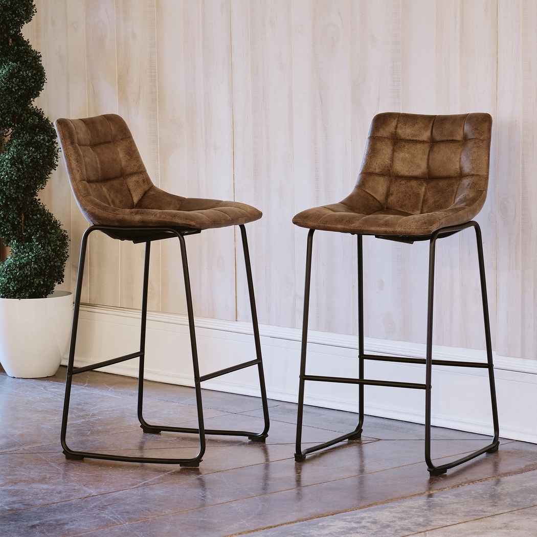 Aldergate Brown Bar Stool Set - Thumbnail - Image 2