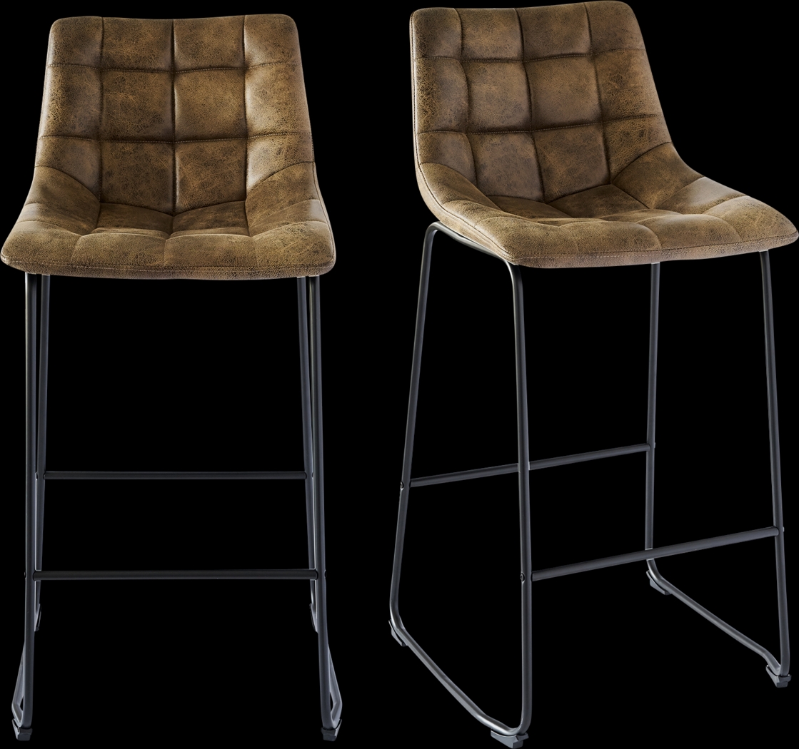 Aldergate Brown Bar Stool Set - Thumbnail - Image 1
