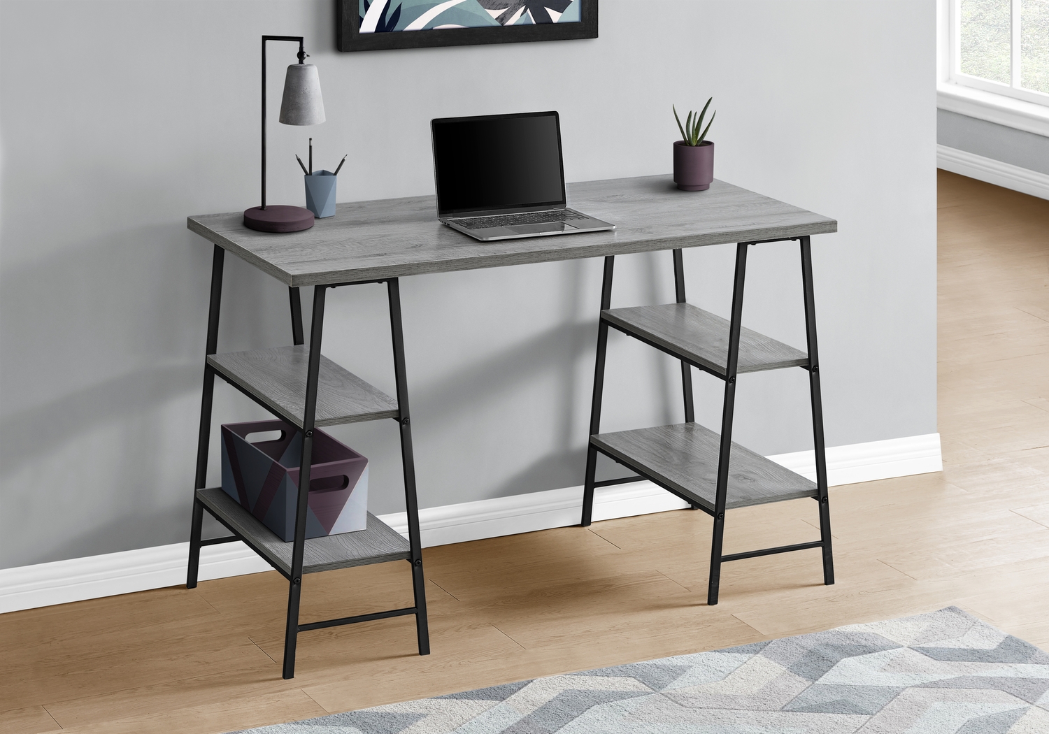 Alderseade Gray Desk - Thumbnail - Image 2