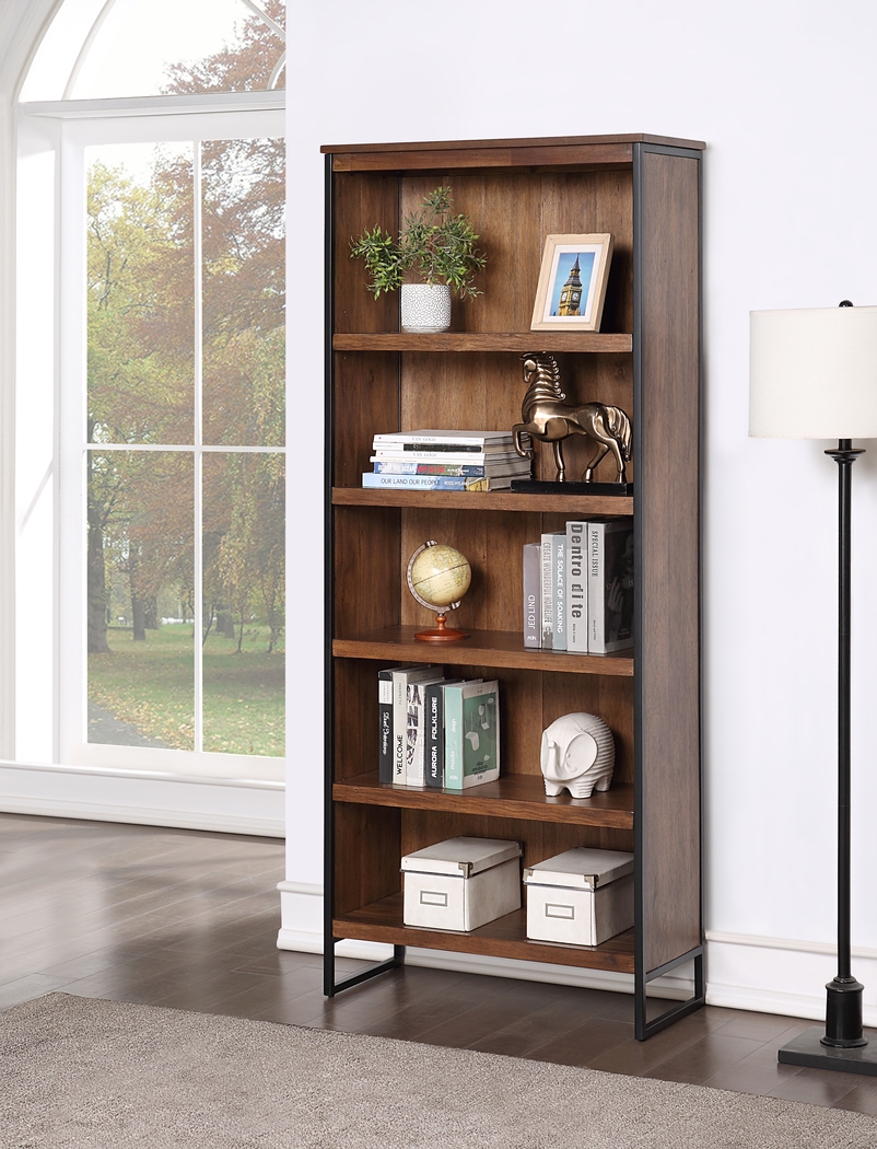 Aldershot Brown Bookcase - Thumbnail - Image 4