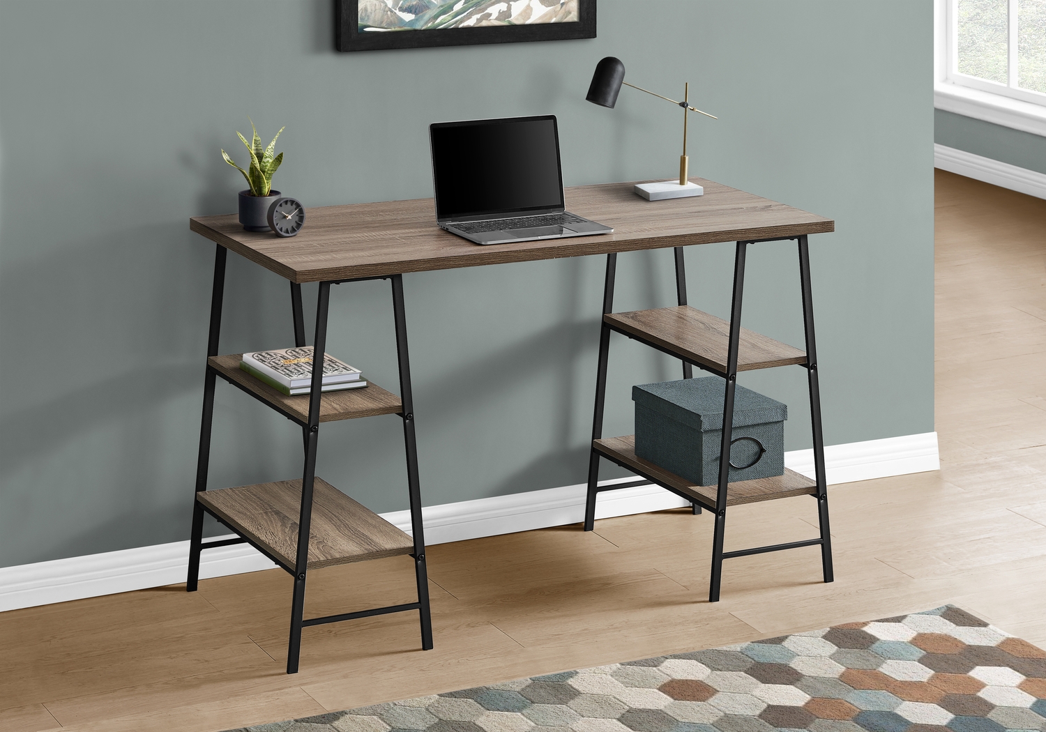 Aldersmeade Taupe Desk - Thumbnail - Image 2