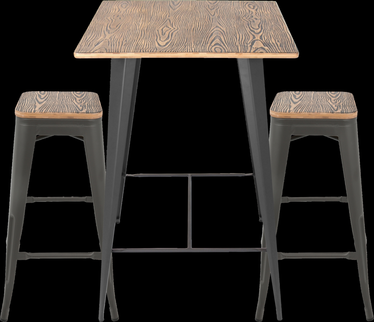 Aldersyde Brown 3 Pc Bar Height Table Set - Thumbnail - Image 2