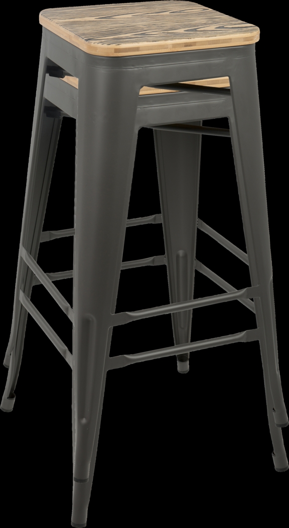 Aldersyde Brown Barstool (Set of 2) - Thumbnail - Image 2