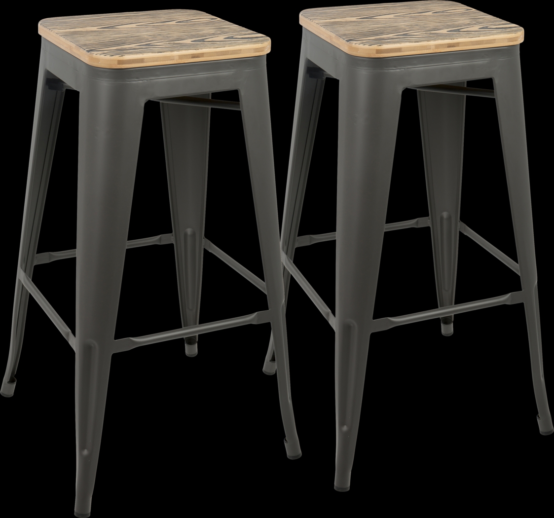 Aldersyde Brown Barstool (Set of 2) - Thumbnail - Image 1