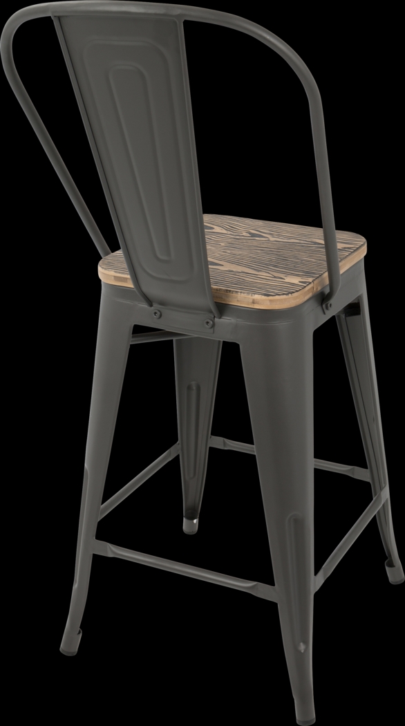 Aldersyde Brown High Back Counter Height Stool (Set of 2) - Thumbnail - Image 2