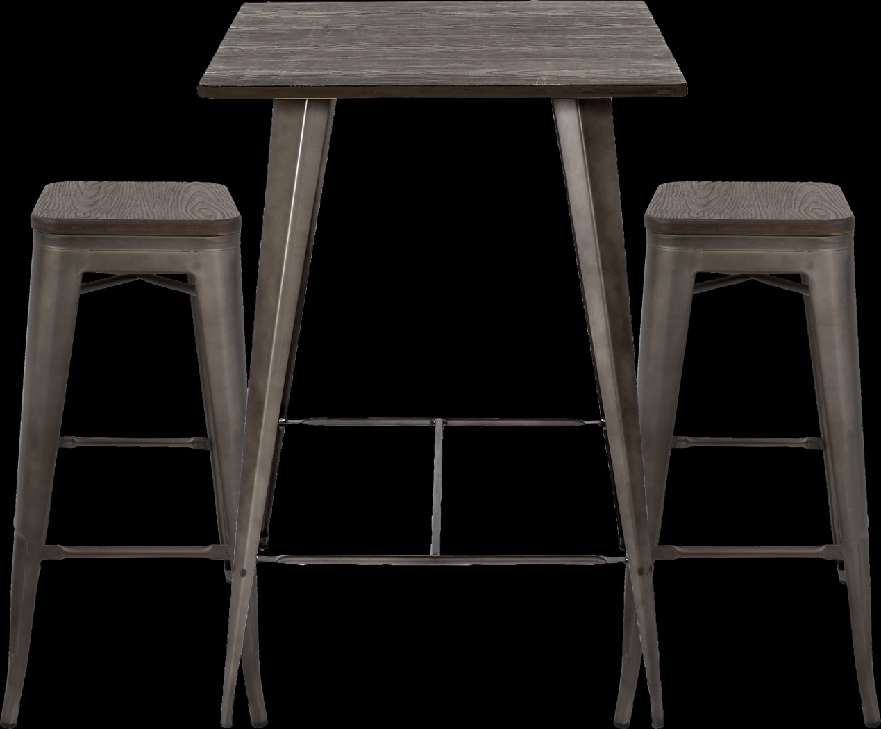 Aldersyde Espresso 3 Pc Bar Height Table Set - Thumbnail - Image 3