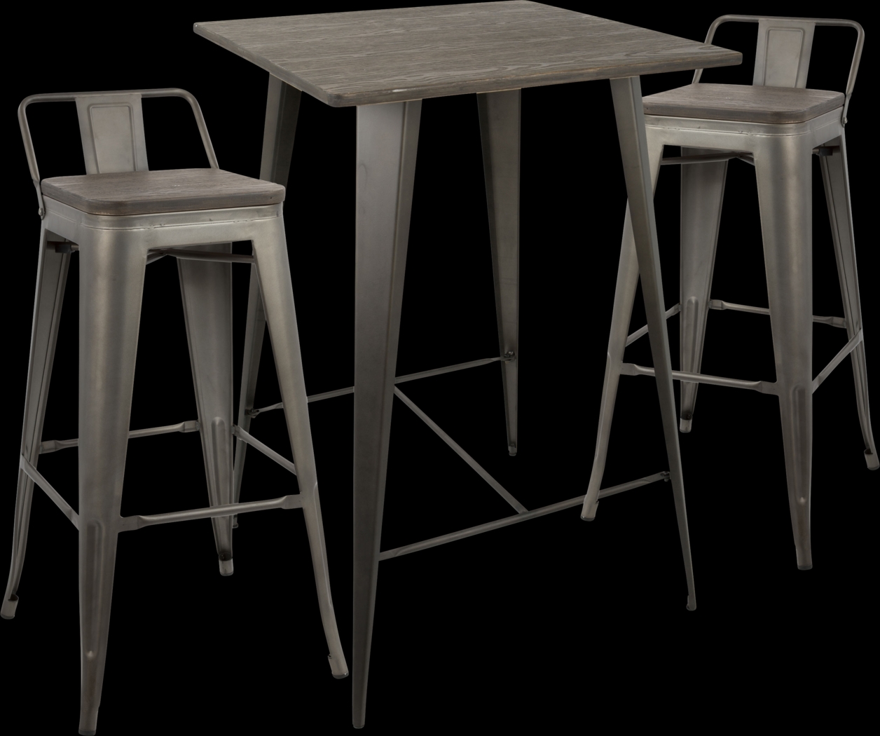 Aldersyde Espresso 3 Pc Low Back Bar Height Table Set - Thumbnail - Image 1